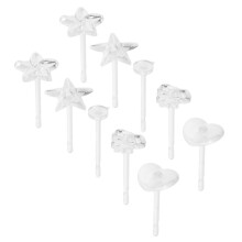 1 Set Clear Resin Piercing Retainer Ear Studs Plug Earring Backs