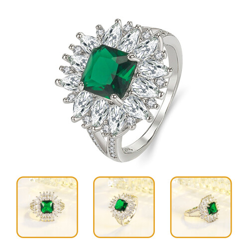 Emerald Ring Aesthetic Jewelry Gift For Her 2