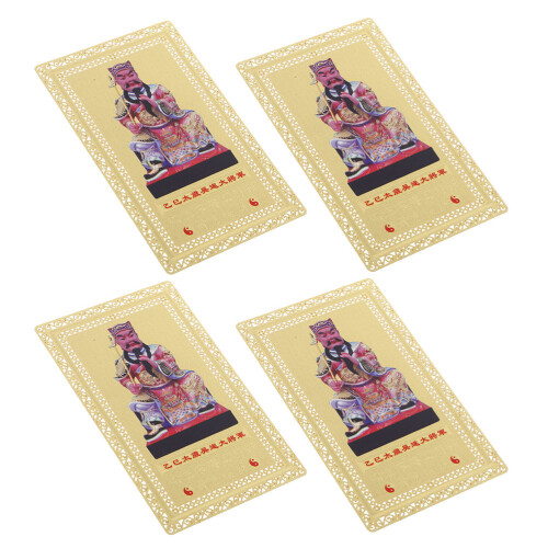 4Pcs Brass Chinese General Amulet Multi Color and Decor