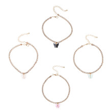 4Pcs Decorative Alloy Pendant Anklets Women Foot Jewelry Beach Chains