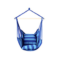 Quick Assembly Suspended Chair Bed Set 2 Pillows-Navy Blue