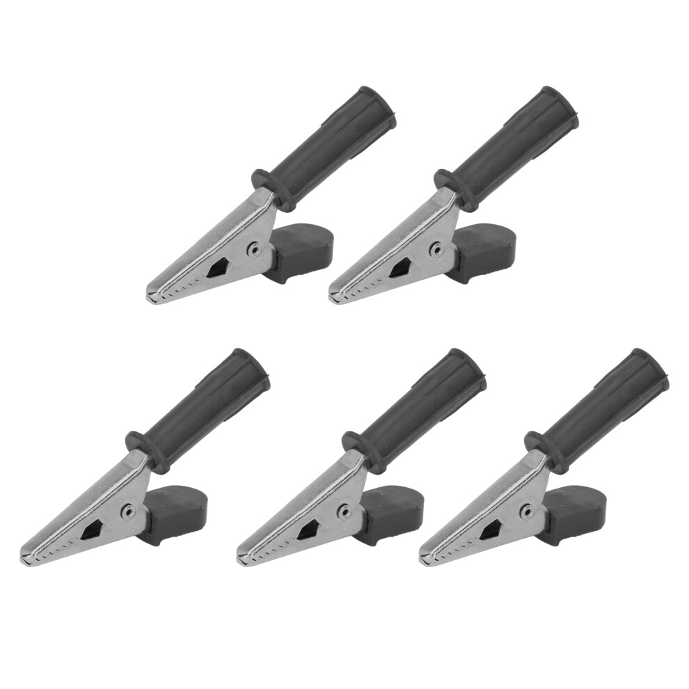 10Pcs Brass Insulated Crocodile Clips 20A, 10Mm Opening, Black 8001357597788