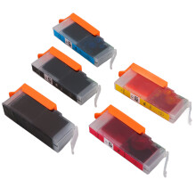 5 Stück Druckerpatronen-Set für PIXMA MG5740 MG6840 MG7740 TS5040 TS6040, 80 ml Schwarz Blau Rot Gelb
