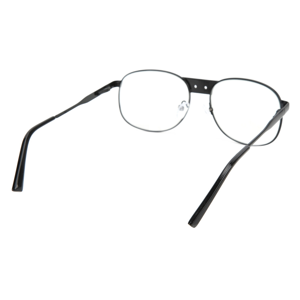 Retro Round Fake Glasses: Unisex 60mm Clear Lens Metal Frame Eyewear