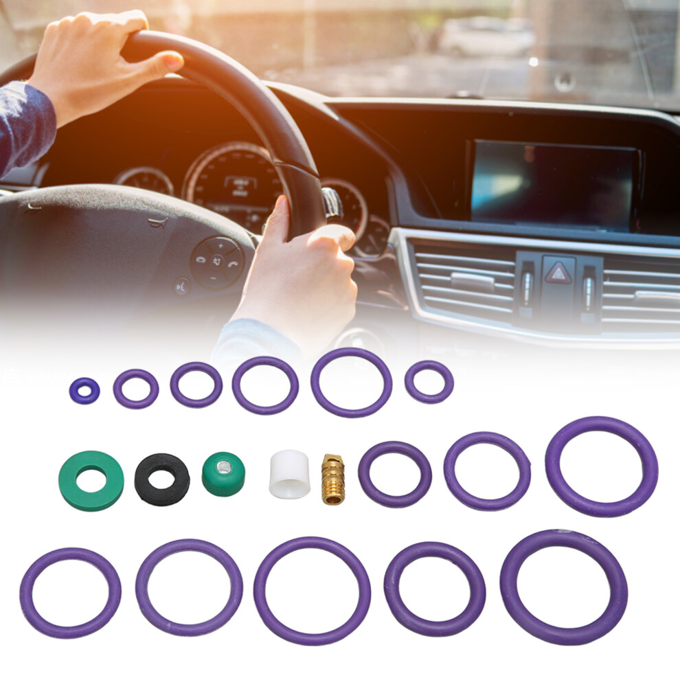 225Pcs Car A/C O Ring Seal Kit With Washers & Spacers 14 Sizes Assortment 7891357602398