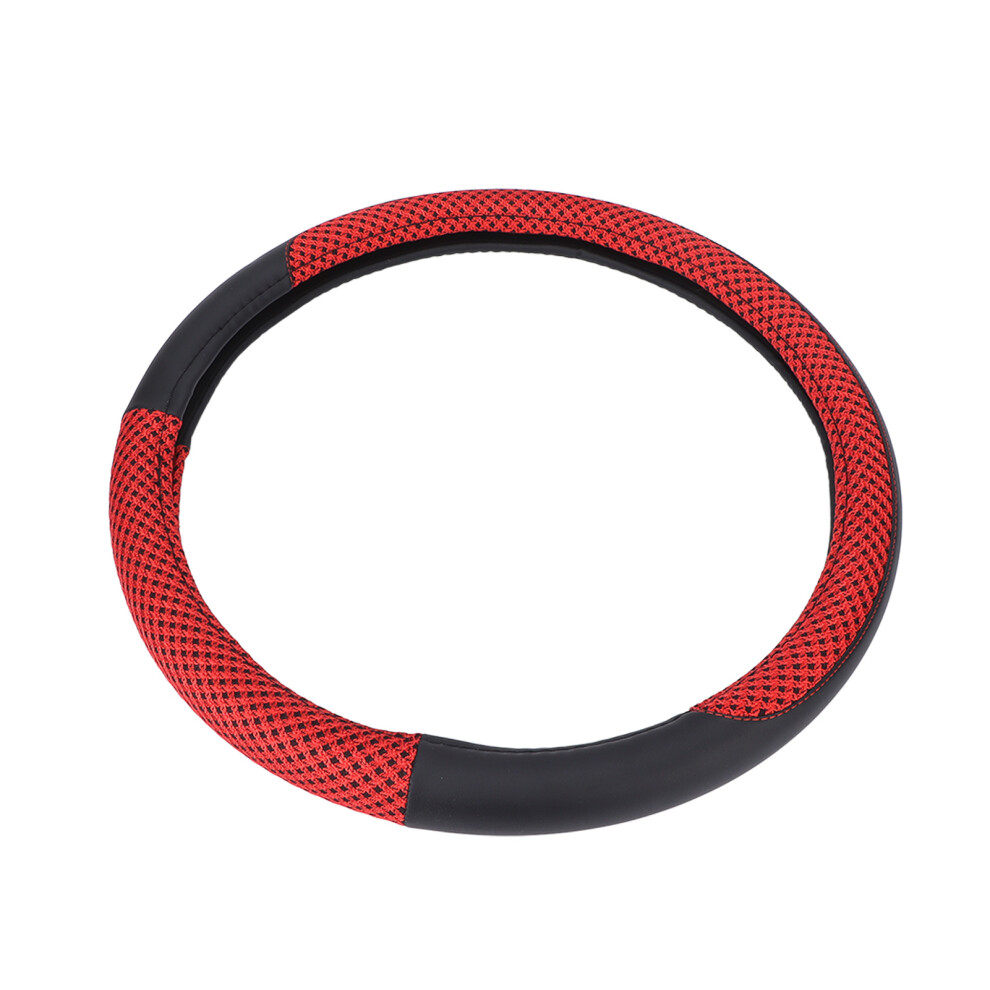 Universal 15In Car Steering Wheel Cover Artificial Leather Red 5001357603413
