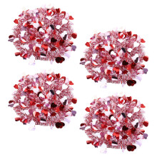 4Pcs Red Valentines Heart Tinsel Garland Durable Plastic Party Decor