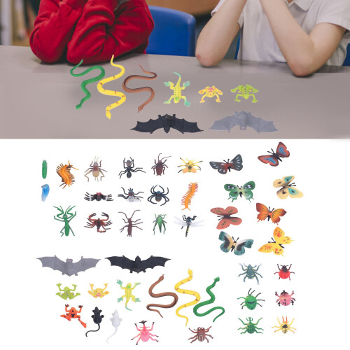 43 pezzi di modelli di insetti simulati - plastica colorata