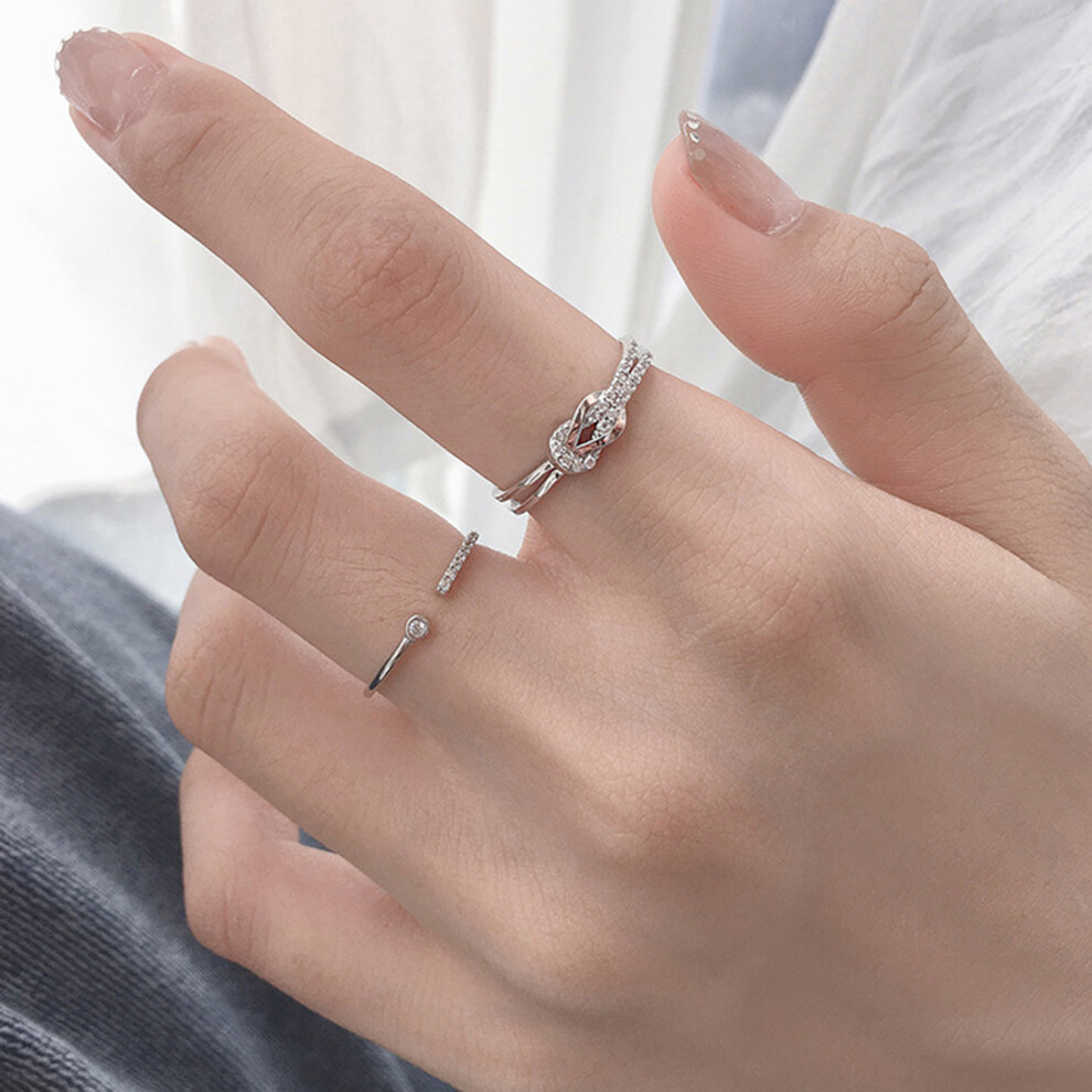 925 Sterling Silver Ring Wedding Party Adjustable White Color 2g-image-OPC-PMPRPVH-NEW