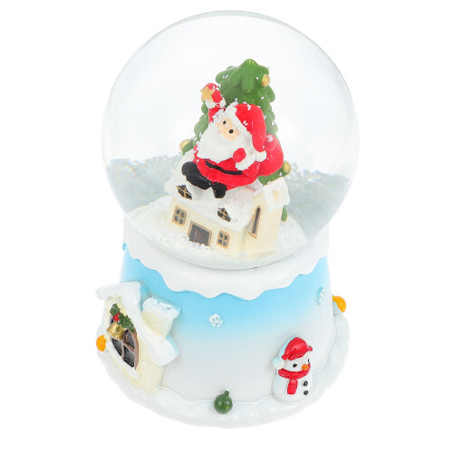 2St Resin Muzikale Xmas Sneeuwbollen Multicolor Lichteffecten Decor 1