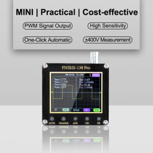 Handheld 2.4" FNIRSI 138pro Oscilloscope with PWM Output Function
