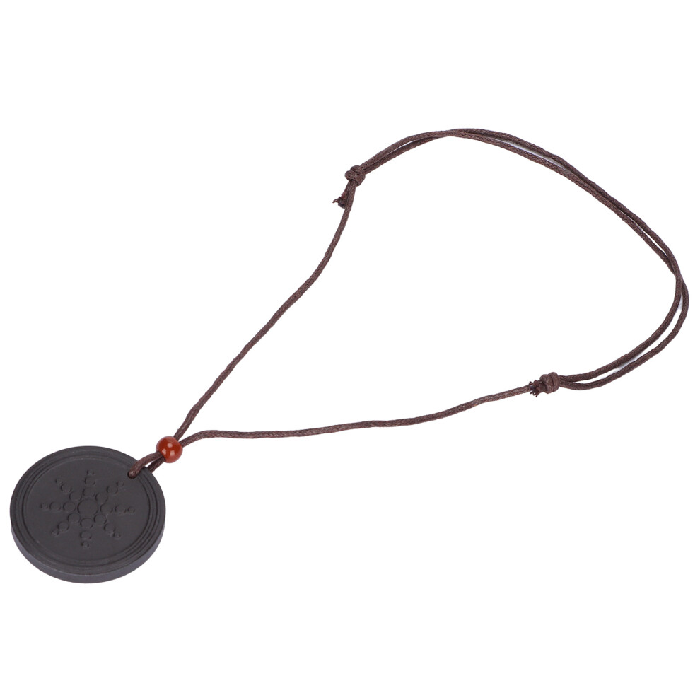 Elegant Volcanic Stone Pendant Necklace with Adjustable Rope for Health