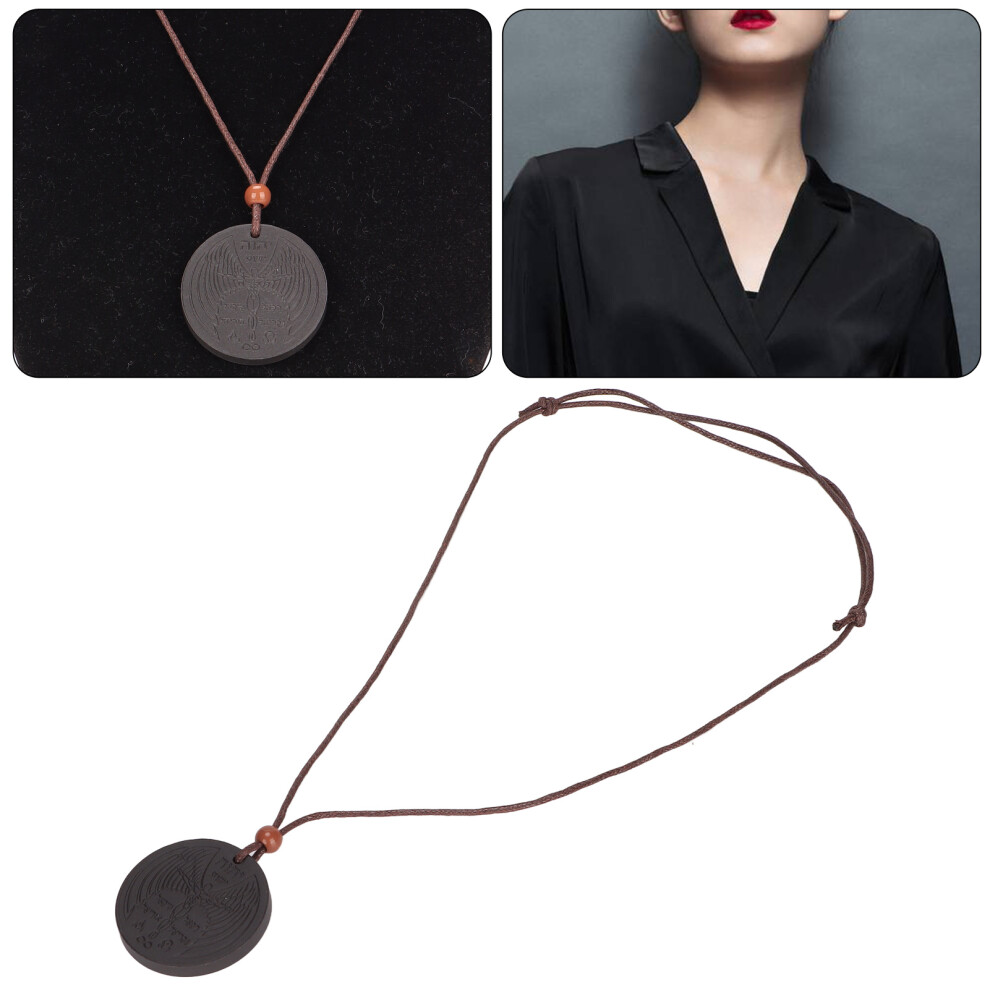 Adjustable Rope Volcanic Stone Pendant Necklace for Health & Fashion