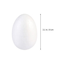 20Pcs White Egg Foam DIY Easter Craft Eggs Durable Decor for Festivals