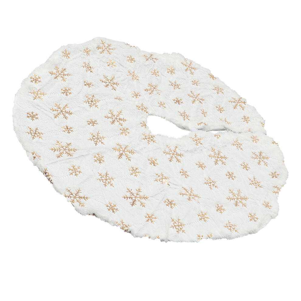 Traditional Tree Skirt Round Shape White Faux Rabbit 1set-image-OPC-PMPS7WV-NEW