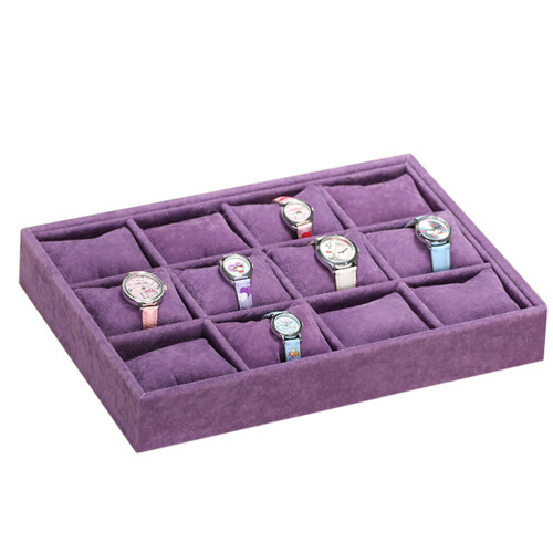 Durable Density Board Purple Watch Case with Pillow Design