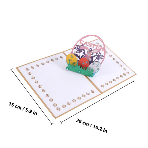 Handgjorda 3D Påskhälsningskort Blommor Gräs 2