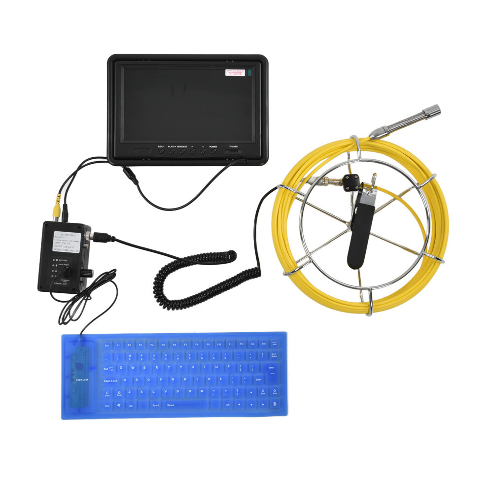 9in LCD Water Pipe Inspection Camera 4500mAh 6LED Video Endoscope-image-OPC-PMPSCHR-NEW