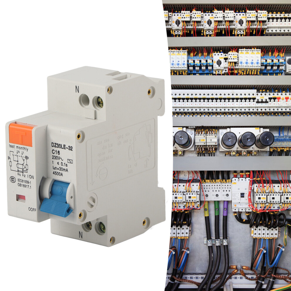 Circuit Breaker 1P 16A Overload Short Circuit Leakage Protection For 50/60Hz 8051357613209