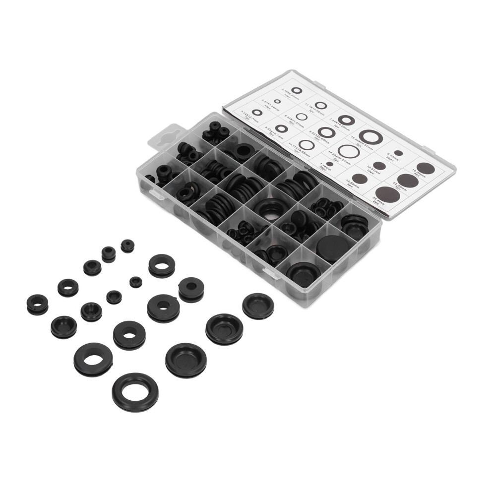 Automotive 125Pcs Grommet Kit Rubber Seal Eyelet Rings Gasket Assortment 6951357614829