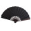 3Pcs Men's Black Folding Silk Fan Bamboo Handheld Summer Use 2