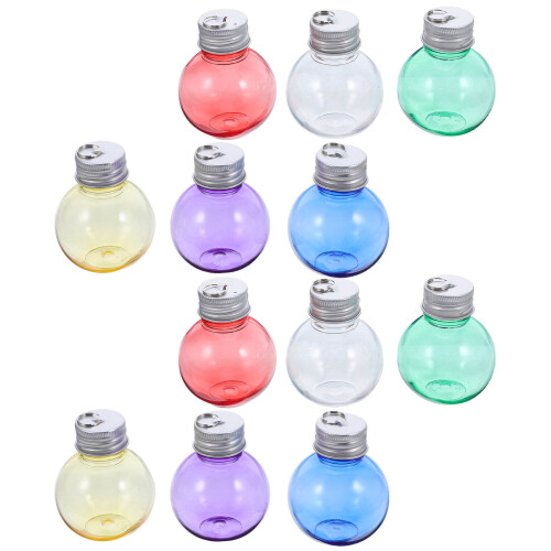 60Pcs Silver Plastic Fillable Baubles for Xmas Hanging Decorations