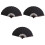 3Pcs Black Bamboo Men's Folding Silk Fan Handheld Summer Accessory 10