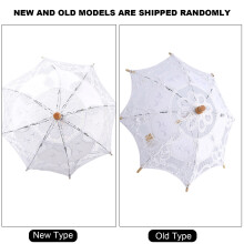 White Lace Wedding Parasol Sunshade for Bridal Photography Small Size