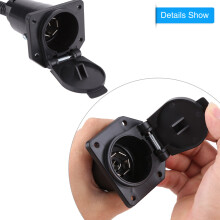 6-24V 4 to 7 Way Trailer Socket Adapter for Caravan Towbar, Black