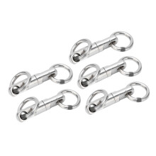 5pcs Stainless Steel Round Rotary Fishing Swivels with Hook Connector 3.5#