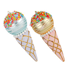 6Pcs Pastel Glass Ice Cream Cone Hanging Ornaments for Christmas Tree