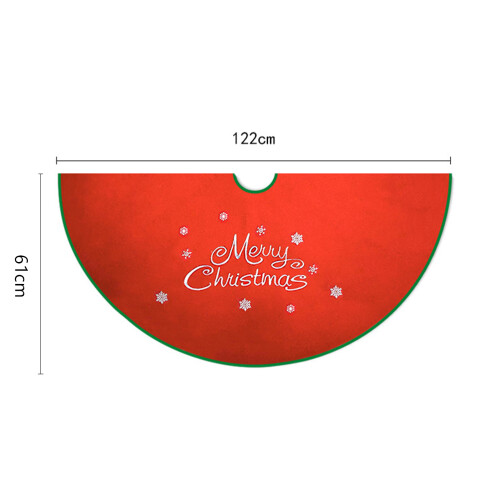 1Pc Red Xmas Tree Skirt Mat Cloth Material Tree Bottom Cover 1
