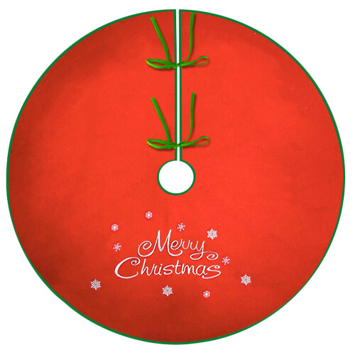 1Pc Red Xmas Tree Skirt Mat Cloth Material Tree Bottom Cover 2