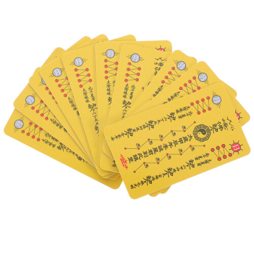 Fengshui Amulettkort Gul PVC För Skydd Bärbar