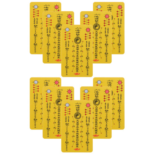 Fengshui Amulettkort Gul PVC För Skydd Bärbar 2
