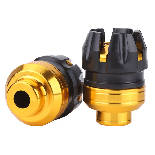 Front Fork Frame Sliders for Motorbikes Aluminum CNC Crash Protectors Gold Set 1