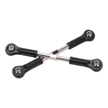 2pcs Metal Steering Tie Rod for 1/8 & 1/10 RC Cars, Black Silver