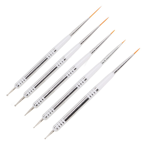5 Stück Nailart-Pinsel, doppelseitig, 2