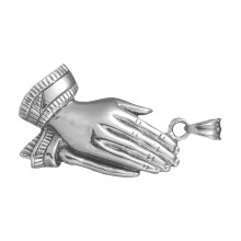 1Pc Stainless Steel Praying Hands Necklace Silver Chic Pendant Decor