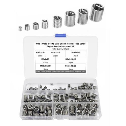 120-teiliges Gewindeeinsatz-Set aus Edelstahl, 2