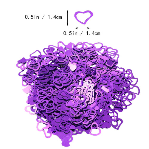 3000Pcs Purple Heart Shape Confetti for Wedding Table Decoration 1