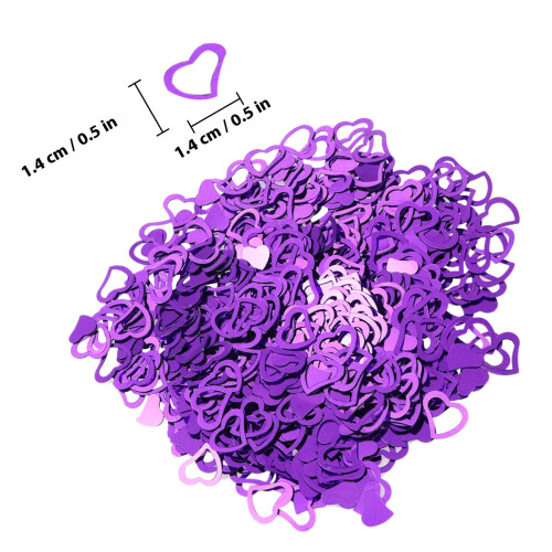 3000Pcs Purple Heart Shape Confetti for Wedding Table Decoration 2