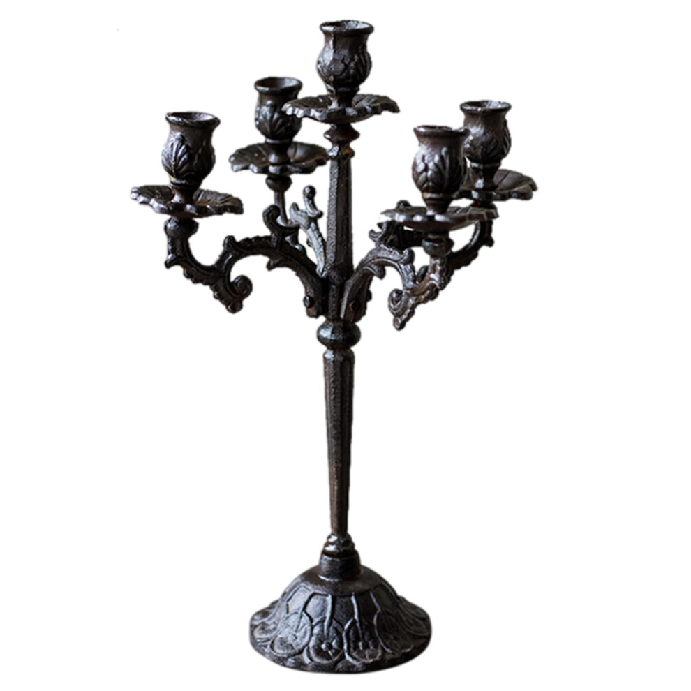 Iron Vintage Candlestick Romantic Candlelight Dinner Stand Black-image-OPC-PMPTDJF-NEW