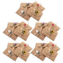 20St Blomsterkort Torkade Blommor Papper Hälsningskort Färgglada