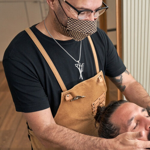 Haarkamm Anhänger Halskette Form Haarschneide 2