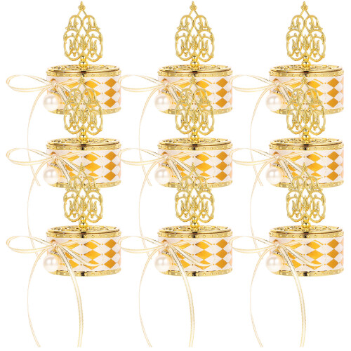 12St Gouden Plastic Candy Geschenkdoos Voor Feestjes