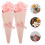 5St Elegante Candy Opslagzakken Roze Papier Cone Voor Bruiloft 4