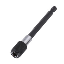 1/4 Inch Hex Quick Release Screwdriver Bit Holder 100MM Black Knurling
