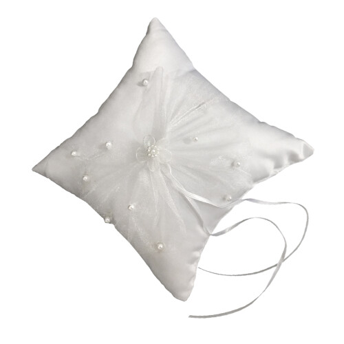 3Pcs Wedding Ring Pillow With Lace Ribbon