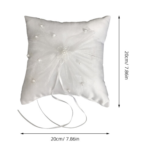 3Pcs Wedding Ring Pillow With Lace Ribbon 1